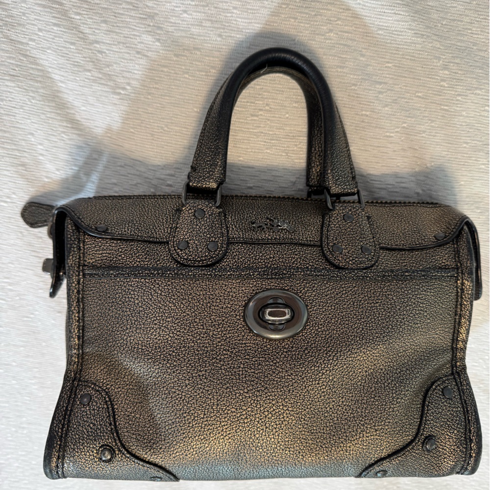 COACH Metallic Satchel Crossbody Bag with Shoulder Strap